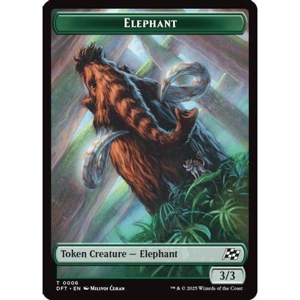 Elephant // Zombie (0003) Double-Sided Token (DFT-6 // 3) - Aetherdrift Foil