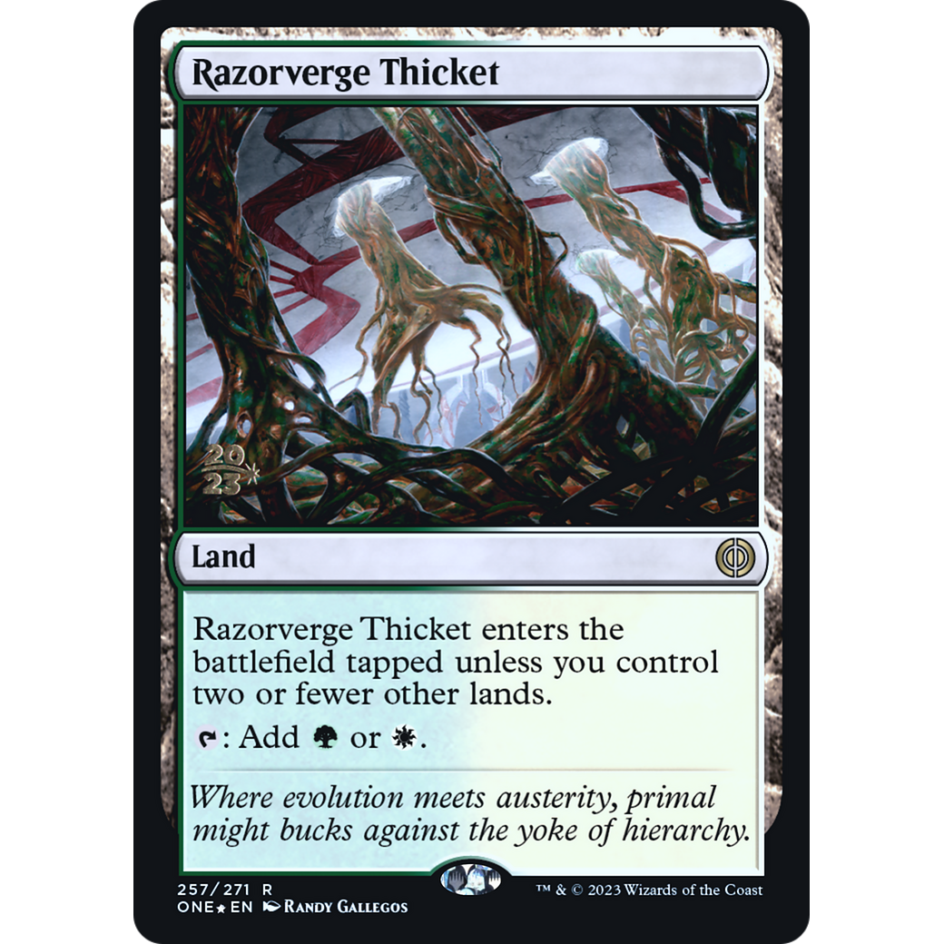 Razorverge Thicket (PRE-257S) - Phyrexia: All Will Be One Promos Foil