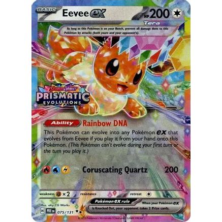 Eevee ex - 075/131 (Prismatic Evolutions Stamp) 75 - Miscellaneous Cards & Products Holofoil