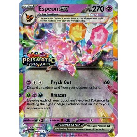 Espeon ex - 034/131 (Prismatic Evolutions Stamp) 34 - Miscellaneous Cards & Products Holofoil