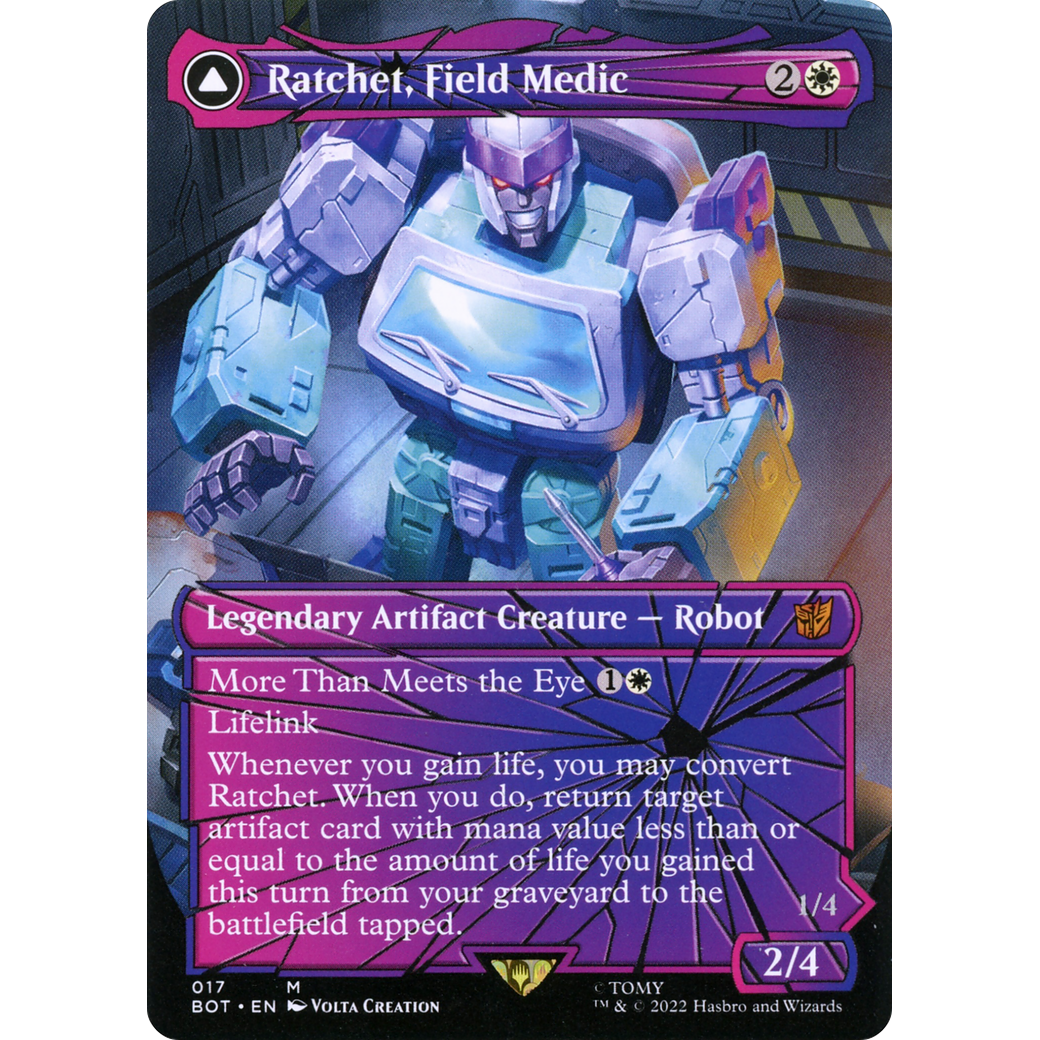 Ratchet, Field Medic (Shattered Glass) (BOT-017) - Transformers: (convertdfc, shatteredglass) (Borderless) Foil