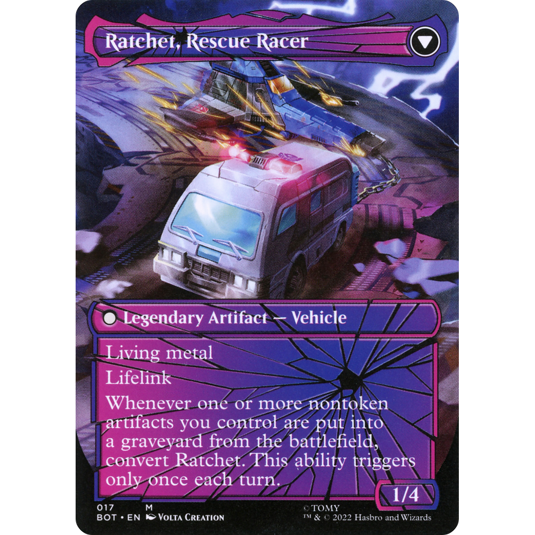 Ratchet, Field Medic (Shattered Glass) (BOT-017) - Transformers: (convertdfc, shatteredglass) (Borderless)