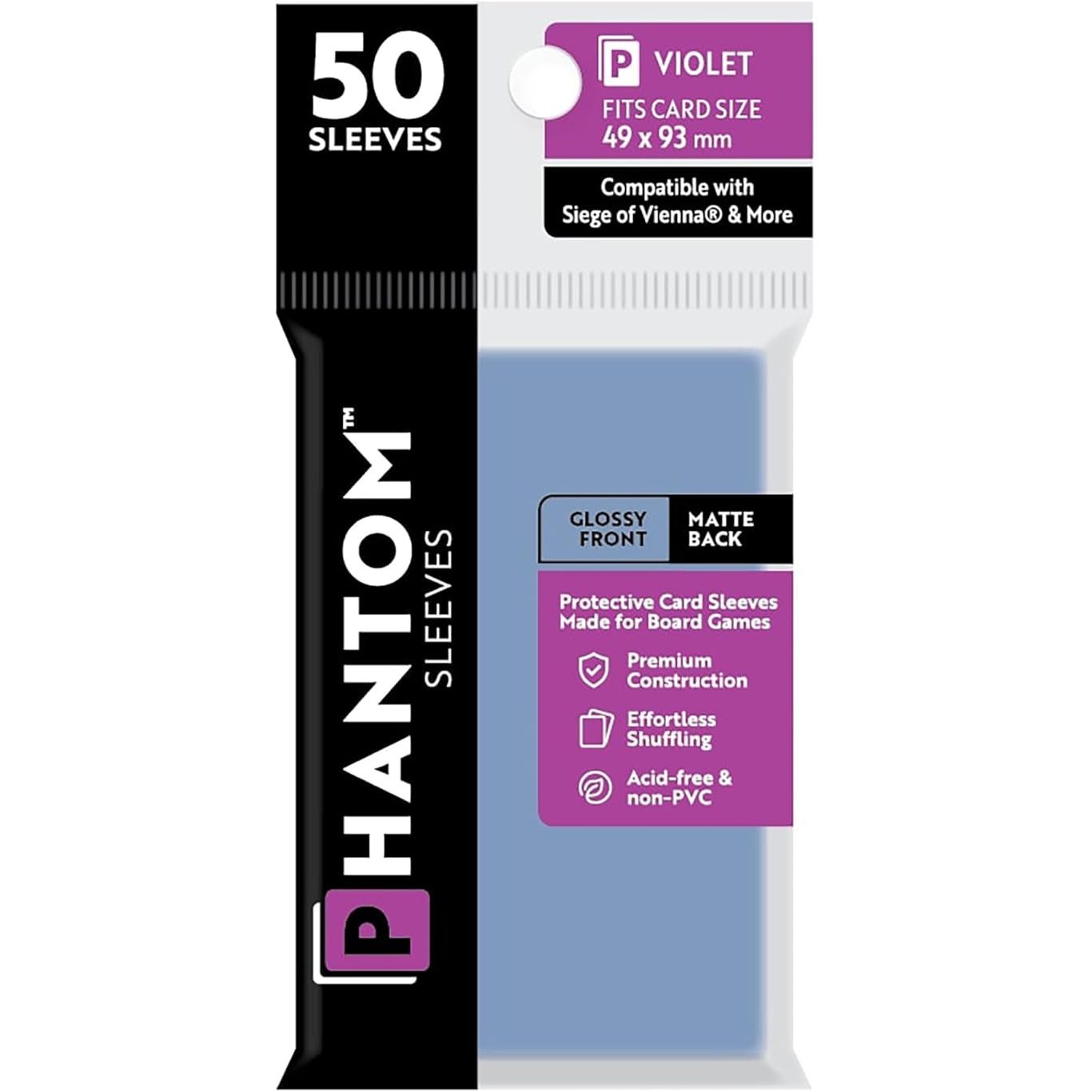 Phantom Sleeves: Violet Glossy/Matte 50ct 49mmX93mm