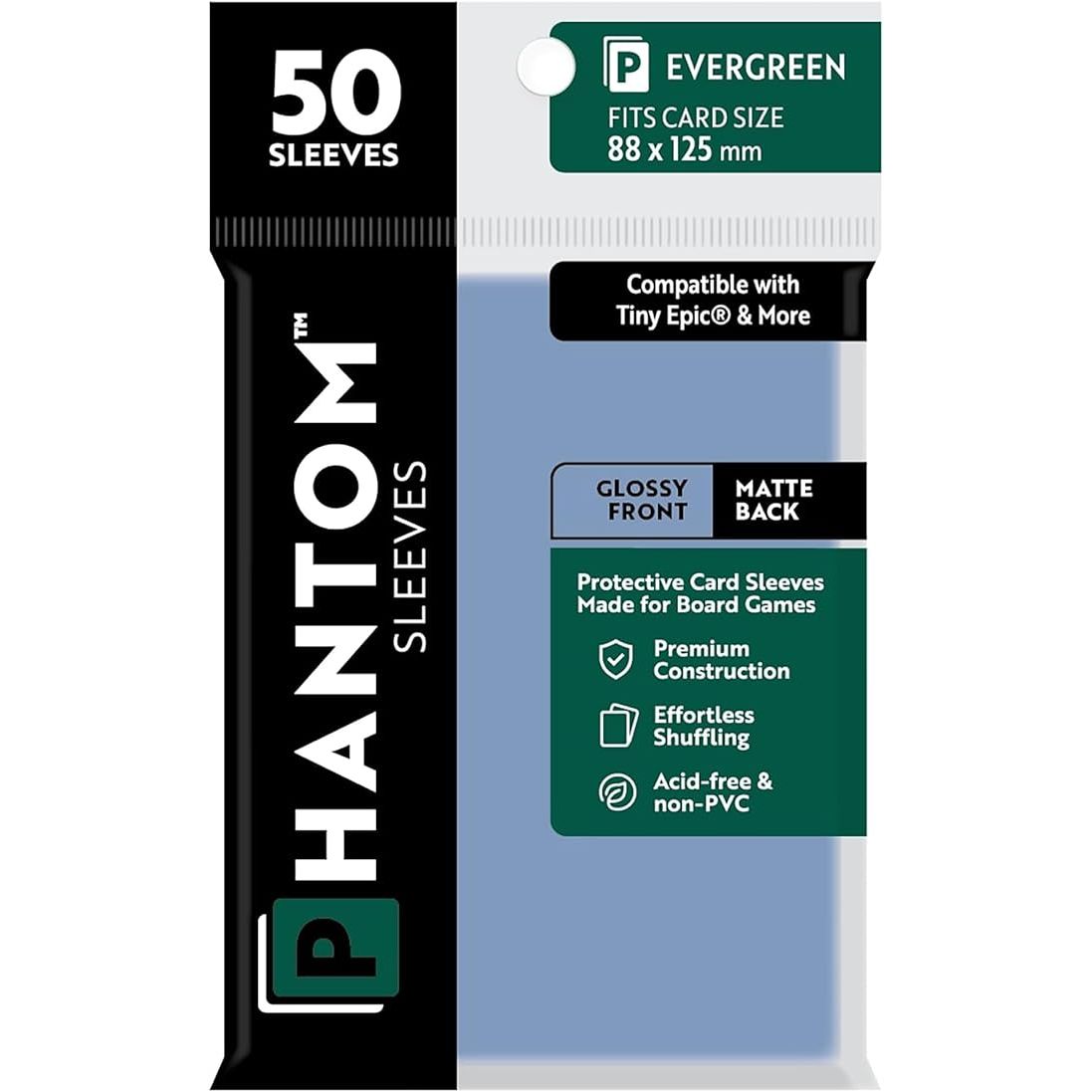 Phantom Sleeves: Evergreen Glossy/Matte 50ct 88mmx125mm