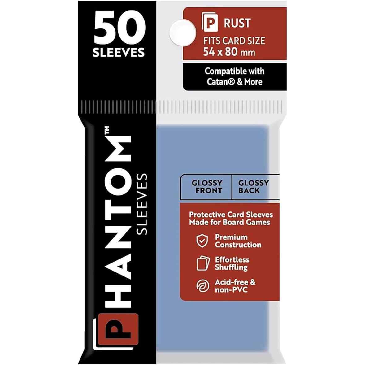 Phantom Sleeves: Rust Glossy/Glossy 50ct 54mmx80mm