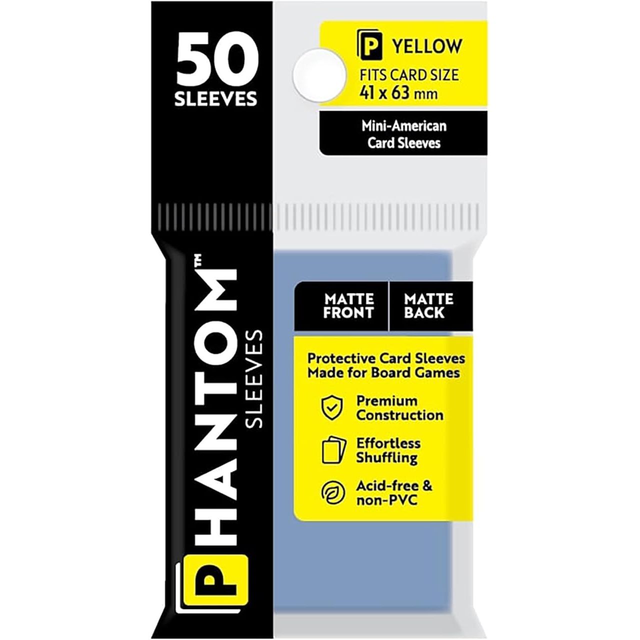 Phantom Sleeves: Yellow Matte/Matte 50ct 41mmX63mm