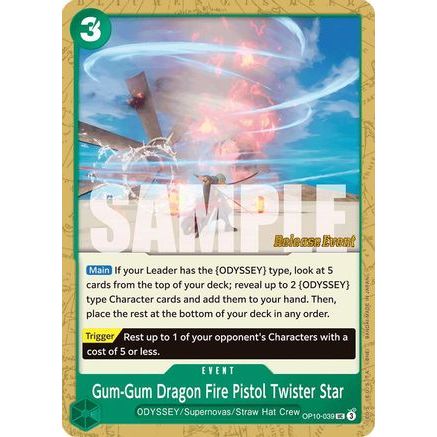 Gum-Gum Dragon Fire Pistol Twister Star (OP10-039) - Royal Blood Release Event Cards