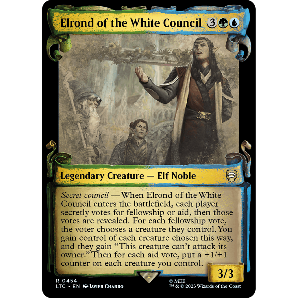Elrond of the White Council (LTC-454) - Tales of Middle-earth Commander: (Showcase) Foil