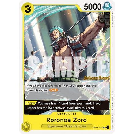 Roronoa Zoro (113) (OP10-113) - Royal Blood Release Event Cards