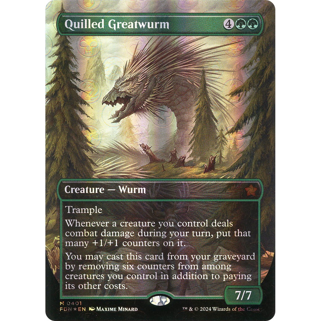 Quilled Greatwurm (FDN-401) - Foundations (Borderless) Foil