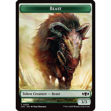 Beast // Treasure Double-Sided Token (TDC-20 // 16) - Commander: Tarkir: Dragonstorm