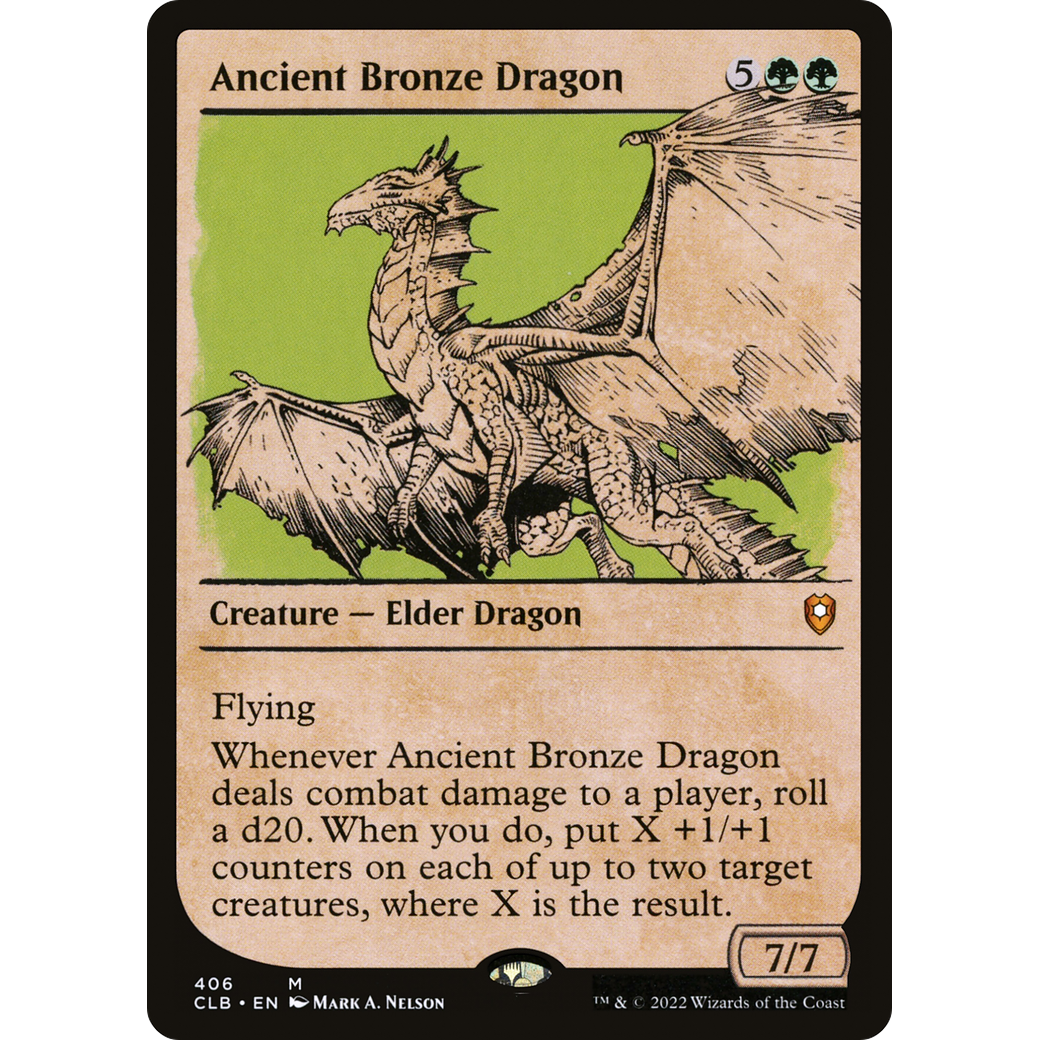 Ancient Bronze Dragon (CLB-406) - Commander Legends: Battle for Baldur's Gate: (Showcase) Foil