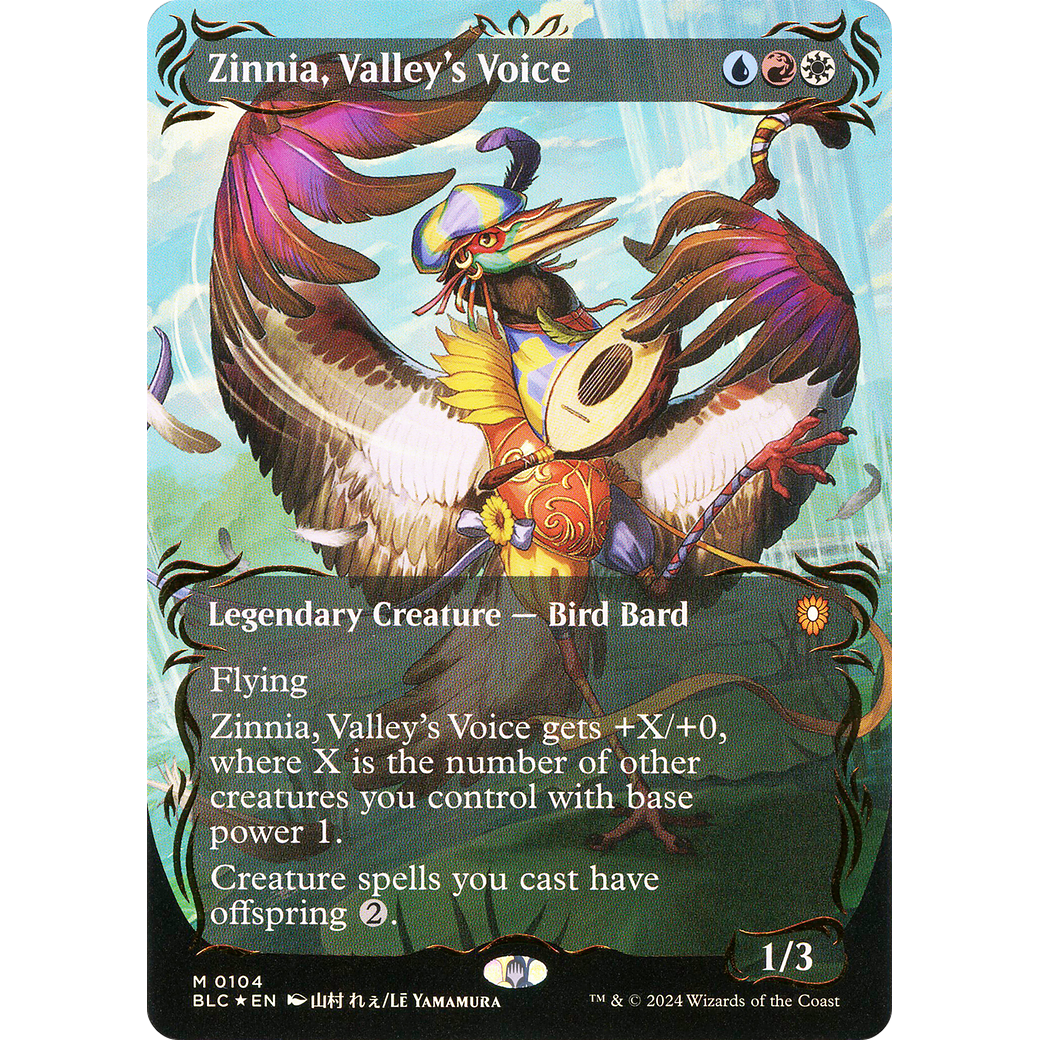 Zinnia, Valley's Voice (BLC-104) - Bloomburrow Commander (Borderless) Foil