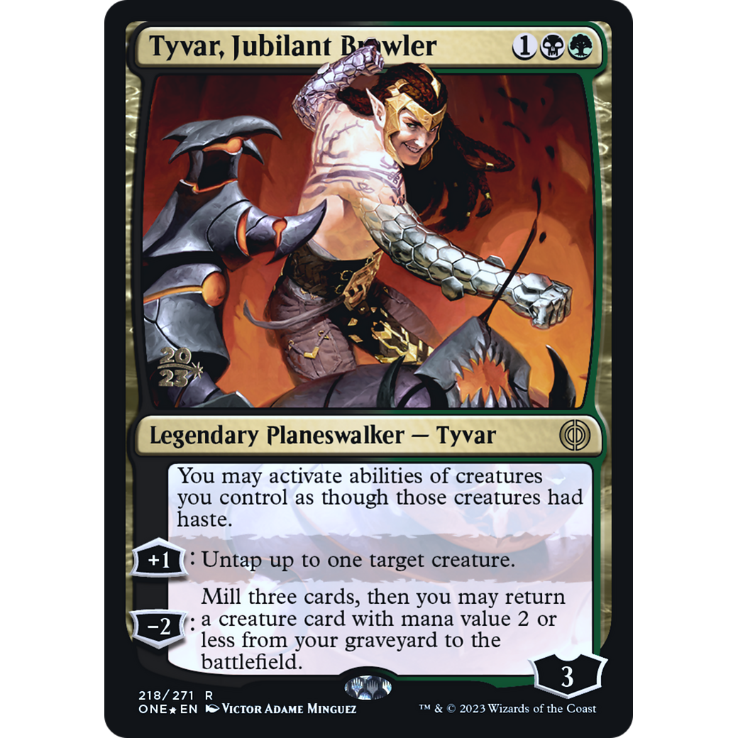 Tyvar, Jubilant Brawler (PRE-218S) - Phyrexia: All Will Be One Promos Foil