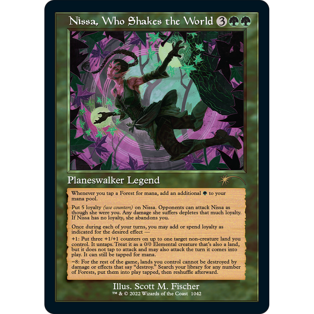 Nissa, Who Shakes the World (Retro Frame) (SLD-1042) - Secret Lair Drop