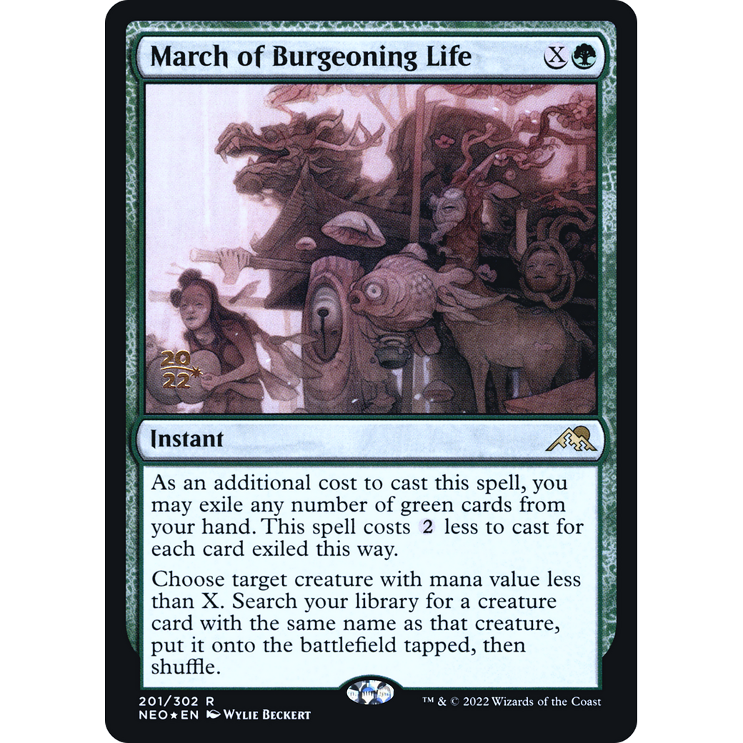 March of Burgeoning Life (PRE-201S) - Kamigawa: Neon Dynasty Promos Foil