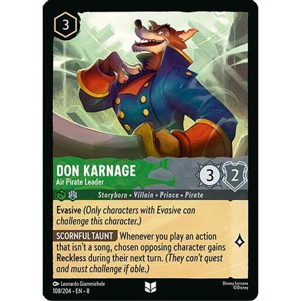 Don Karnage - Air Pirate Leader (108/204) - Reign of Jafar Cold Foil
