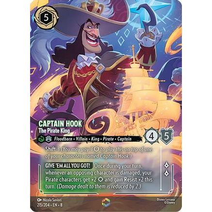 Captain Hook - The Pirate King (Enchanted) (215/204) - Reign of Jafar Holofoil