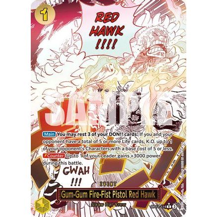 Gum-Gum Fire-Fist Pistol Red Hawk (Alternate Art) (OP11-114) - A Fist of Divine Speed Foil