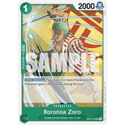 Roronoa Zoro (Reprint) (OP07-034) - Starter Deck 24: GREEN Jewelry Bonney