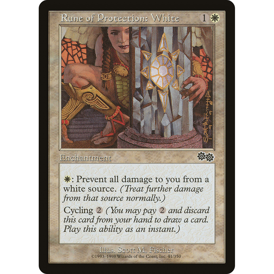 Rune of Protection: White (USG-041) - Urza's Saga