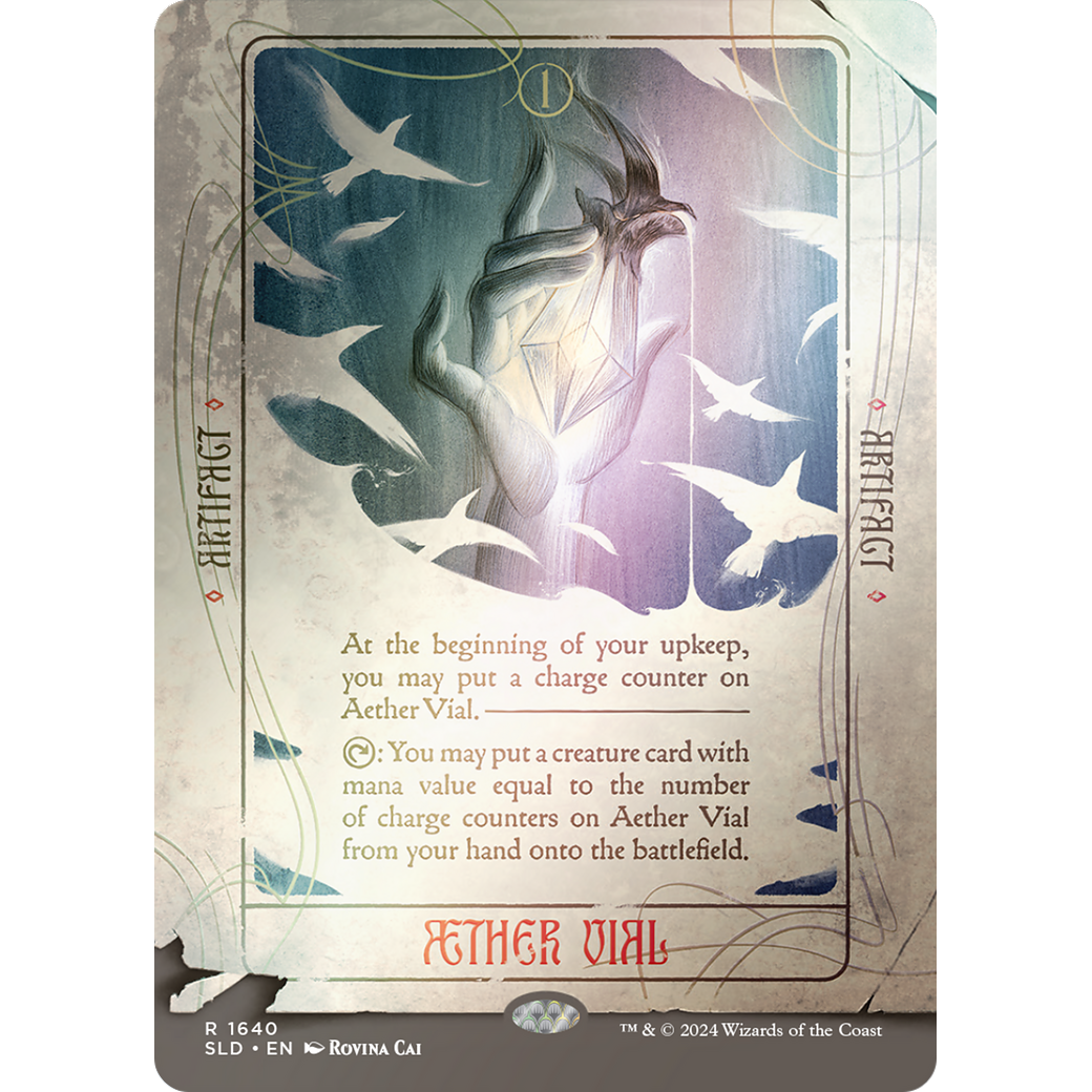 Aether Vial (Rainbow Foil) (SLD-1640) - Secret Lair Drop (Borderless) Foil