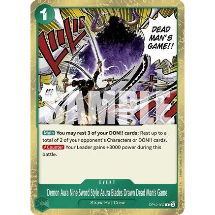 Demon Aura Nine Sword Style Asura Blades Drawn Dead Man's Game (OP12-037) - Legacy of the Master Foil