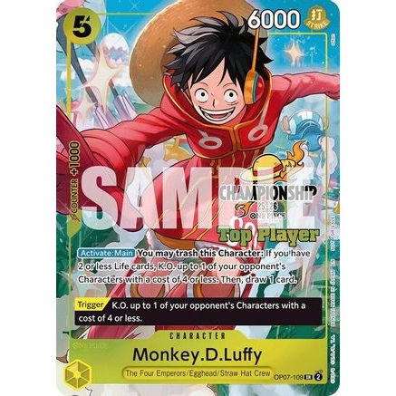 Monkey.D.Luffy (CS 25-26 Top Player Pack) (OP07-109) - One Piece Promotion Cards Foil