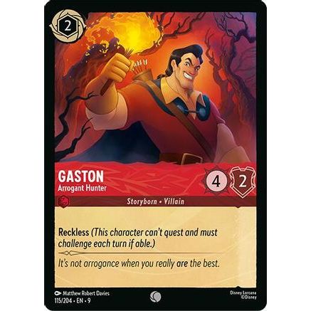 Gaston - Arrogant Hunter (115/204) - Fabled Cold Foil