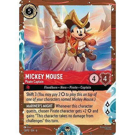 Mickey Mouse - Pirate Captain (Disney Cruise Promo) (13/P3) - Disney Lorcana Promo Cards Holofoil