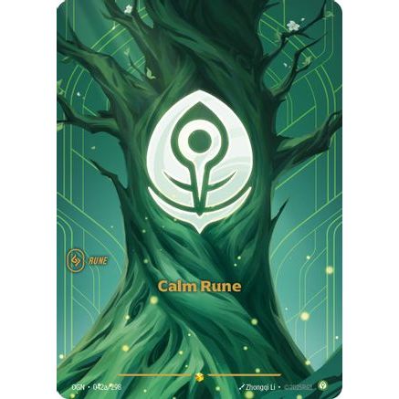Calm Rune (Alternate Art) (042a/298) - Origins Foil