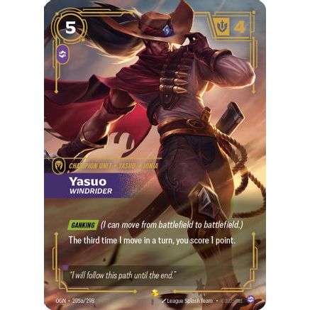 Yasuo - Windrider (Alternate Art) (205a/298) - Origins Foil