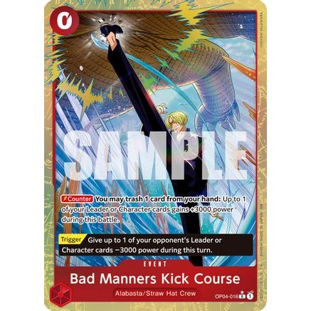 Bad Manners Kick Course (Alternate Art) (OP04-016) - Premium Booster -The Best- Vol. 2 Foil