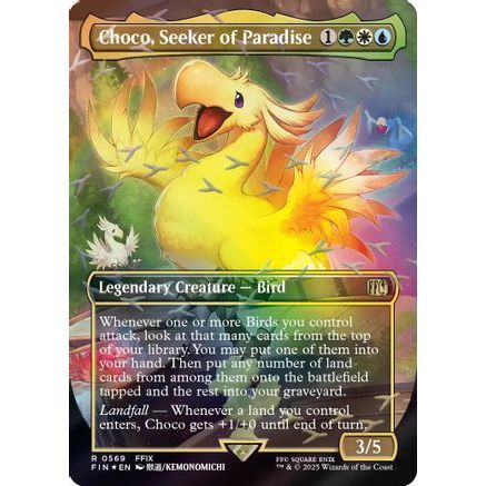 Choco, Seeker of Paradise (Borderless) (Chocobo Track Foil) (FIN-569) - FINAL FANTASY Foil