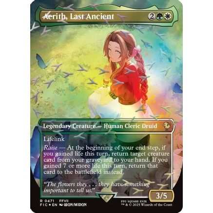 Aerith, Last Ancient (Borderless) (Chocobo Track Foil) (FIC-471) - Commander: FINAL FANTASY Foil