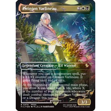 Estinien Varlineau (Borderless) (Chocobo Track Foil) (FIC-474) - Commander: FINAL FANTASY Foil