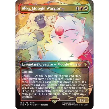 Mog, Moogle Warrior (Borderless) (Chocobo Track Foil) (FIC-476) - Commander: FINAL FANTASY Foil