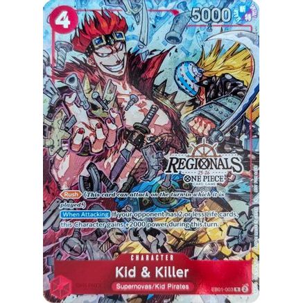 Kid & Killer (CS 25-26 Regionals Textured Chase Promo) (EB01-003) - One Piece Promotion Cards Foil