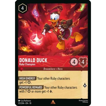Donald Duck - Ruby Champion (121/204) - Whispers in the Well Cold Foil