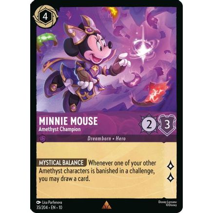 Minnie Mouse - Amethyst Champion (35/204) - Whispers in the Well Cold Foil