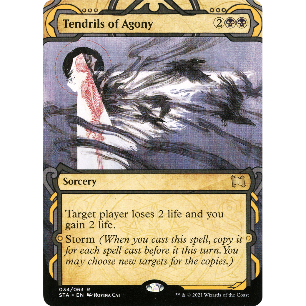 Tendrils of Agony (STA-034) - Strixhaven Mystical Archive: (Showcase) (Borderless) Foil