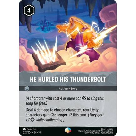 He Hurled His Thunderbolt (Epic) (222/204) - Whispers in the Well Holofoil