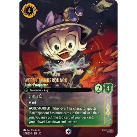 Webby Vanderquack - Junior Prospector (Enchanted) (229/204) - Whispers in the Well Holofoil