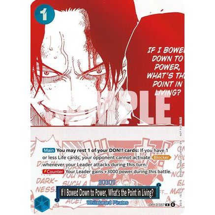If I Bowed Down to Power, What's the Point in Living? (3rd Anniversary Treasure Campaign Pack) (OP13-057) - One Piece Promotion Cards Foil