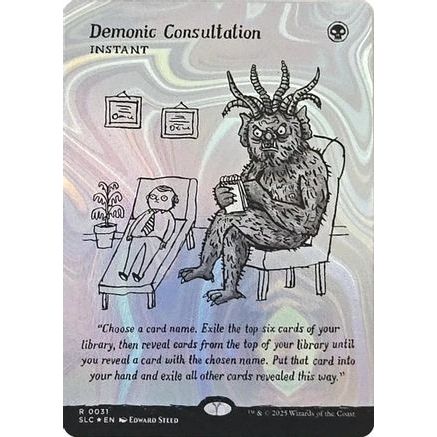 Demonic Consultation (Halo Foil) (SLC-031) - Secret Lair Countdown Kit Foil
