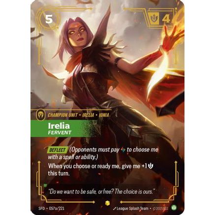 Irelia - Fervent (Alternate Art) (057a/221) - Spiritforged Foil