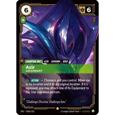 Azir - Ascendant (Alternate Art) (050a/221) - Spiritforged Foil