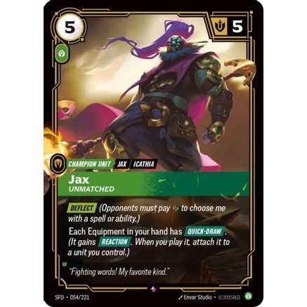 Jax - Unmatched (054/221) - Spiritforged Foil