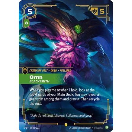 Ornn - Blacksmith (Alternate Art) (058a/221) - Spiritforged Foil