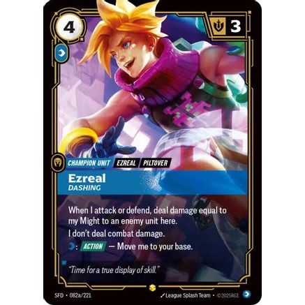 Ezreal - Dashing (Alternate Art) (082a/221) - Spiritforged Foil